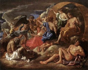  Poussin Art - Helios and Phaeton with Saturn and the Four Seasons classical painter Nicolas Poussin